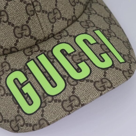 GUCCI GG Supreme Strawberry baseball Cap PVC XL Beige 700665 Auth am7681V - Picture 16 of 16